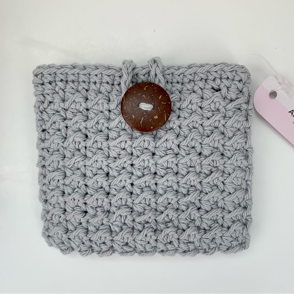 Pure Cotton Small Pouch Grey